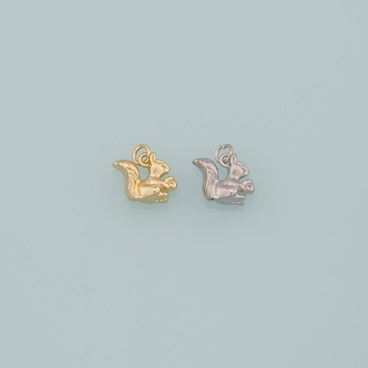 18K Gold Filled Squirrel Pendant,Dainty Animal Charm Bracelet Necklace for DIY Jewelry Making Supply