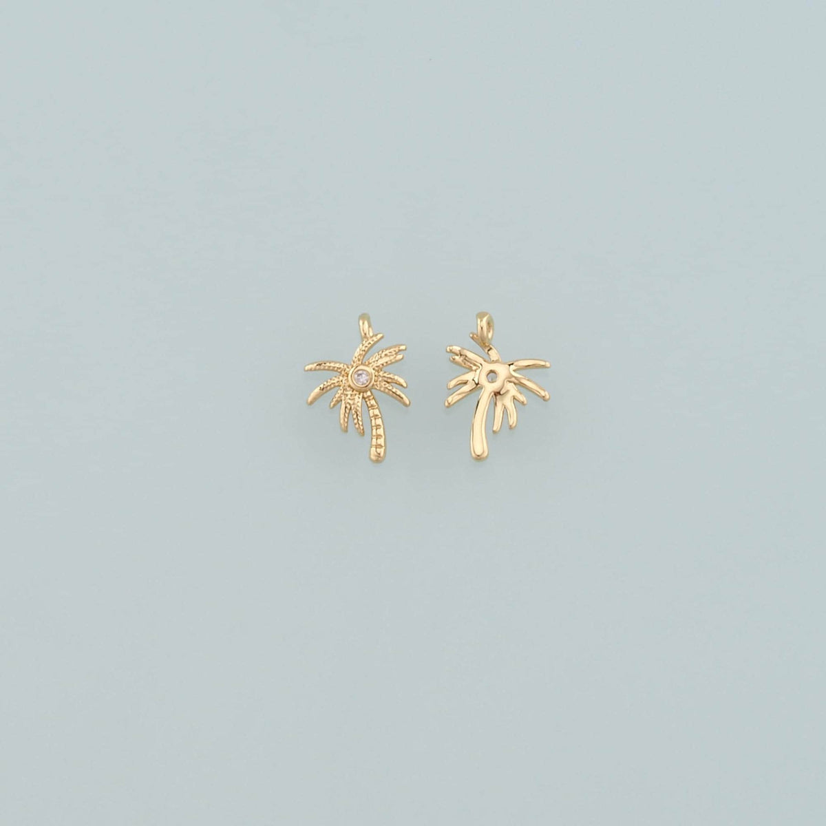 Gold Palm Tree Charms,18K Gold Filled Palm tree Pendant,Coconut tree Charm Bracelet Necklace for DIY Jewelry Making Supply
