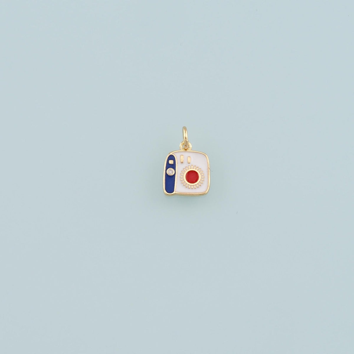 Gold Camera Charms,18K Gold Filled Camera Pendant,Enamel Camera Charm Bracelet Necklace for DIY Jewelry Making Supply