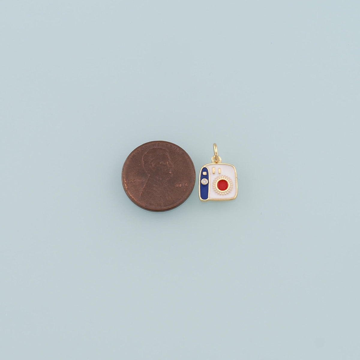 Gold Camera Charms,18K Gold Filled Camera Pendant,Enamel Camera Charm Bracelet Necklace for DIY Jewelry Making Supply