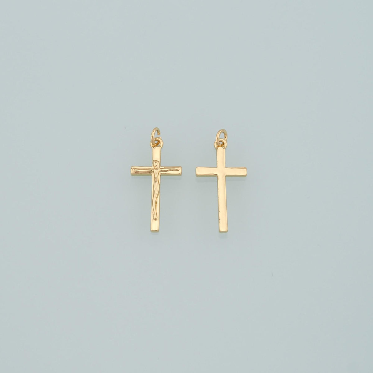 Gold Jesus Charms,18K Gold Filled Cross Pendant,Religion Charm Bracelet Necklace for DIY Jewelry Making Supply