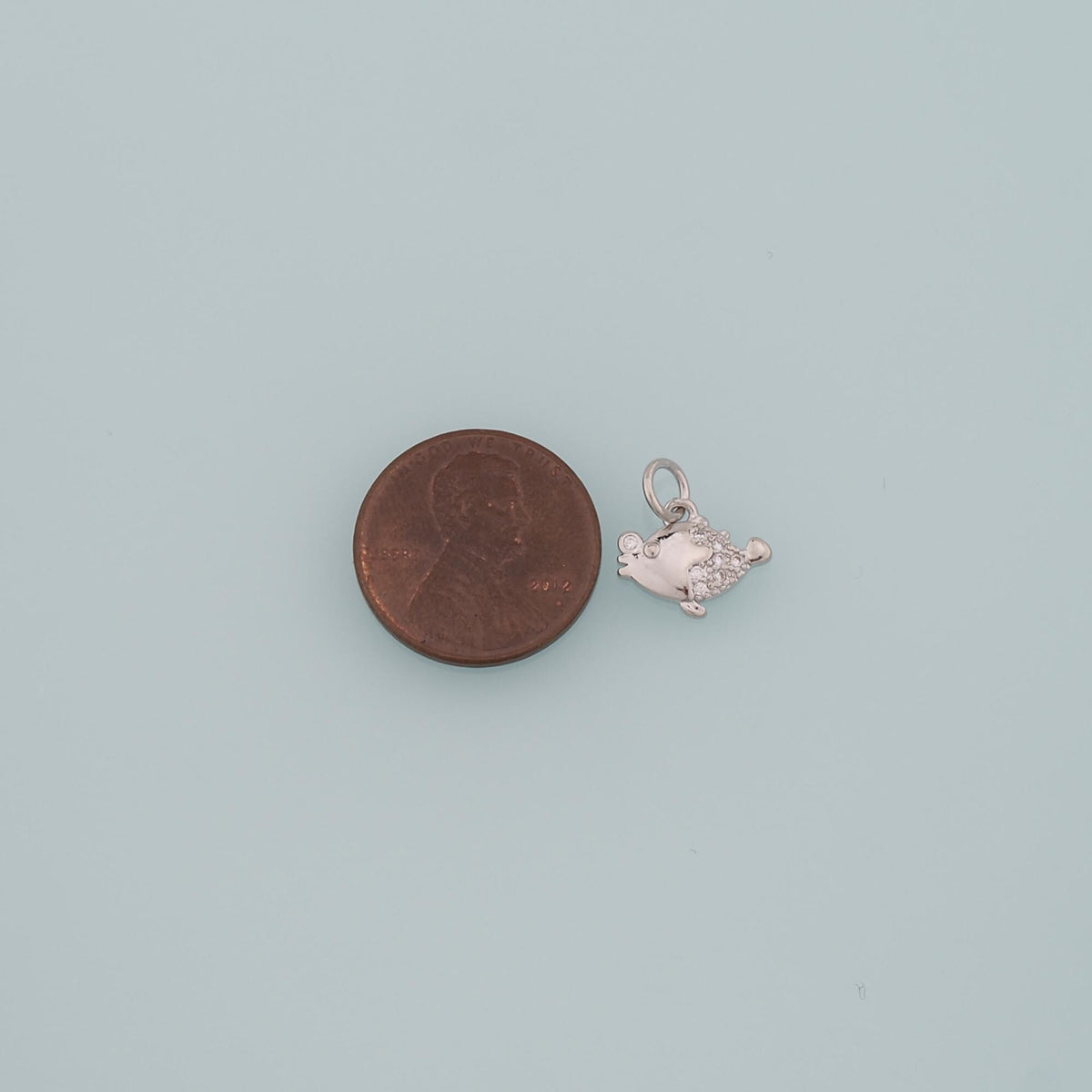 18K Gold Filled Fish CZ Charm Pendant for Jewelry Making