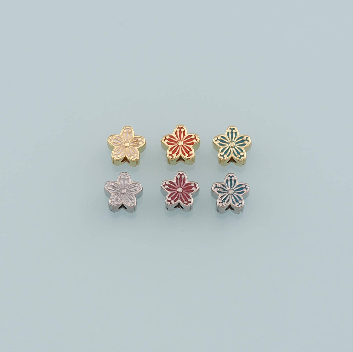 Gold Flower Spacer Beads Charms,18K Gold Filled Flower Bracelet Necklace for DIY Jewelry Making Supply