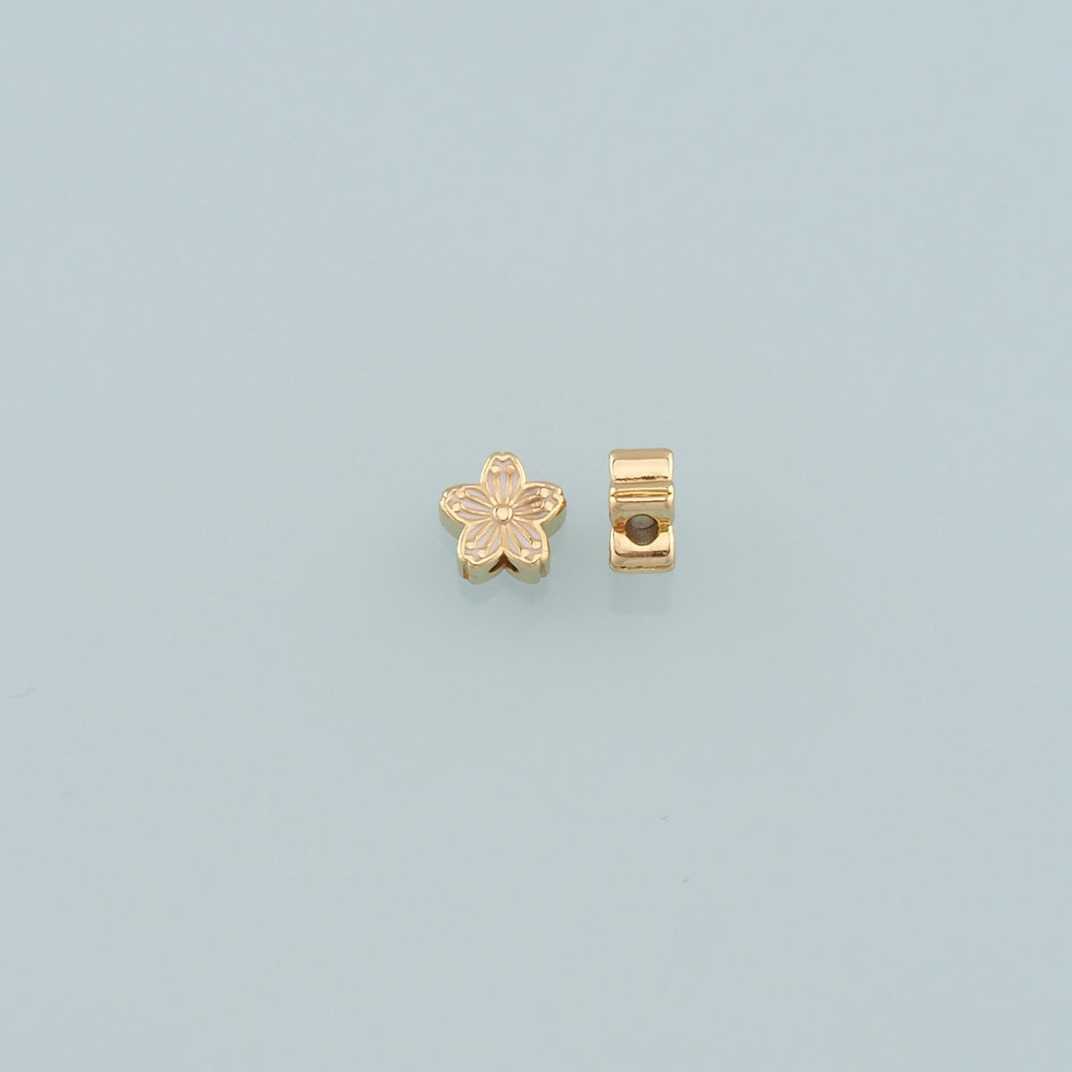 Gold Flower Spacer Beads Charms,18K Gold Filled Flower Bracelet Necklace for DIY Jewelry Making Supply