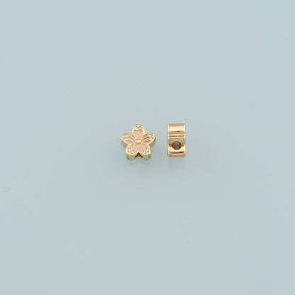 Gold Flower Spacer Beads Charms,18K Gold Filled Flower Bracelet Necklace for DIY Jewelry Making Supply