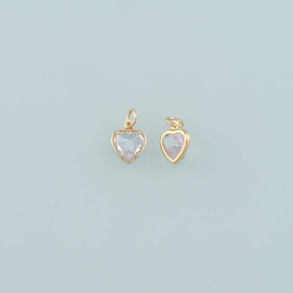 Gold Heart Charms,18K Gold Filled Heart Pendant,Dainty Heart Charm Bracelet Necklace for DIY Jewelry Making Supply