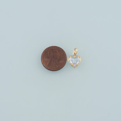 Gold Heart Charms,18K Gold Filled Heart Pendant,Dainty Heart Charm Bracelet Necklace for DIY Jewelry Making Supply