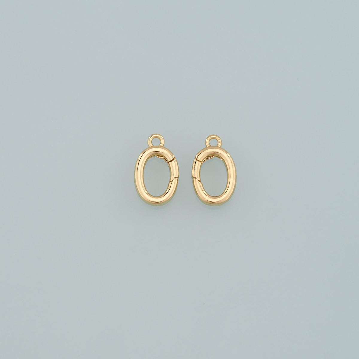 18K Gold Filled Oval Carabiner Clasp,Carabiner Lock Connector,Spring Push Gate for DIY Jewelry Finding Necklace Bracelet