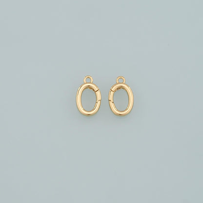18K Gold Filled Oval Carabiner Clasp,Carabiner Lock Connector,Spring Push Gate for DIY Jewelry Finding Necklace Bracelet
