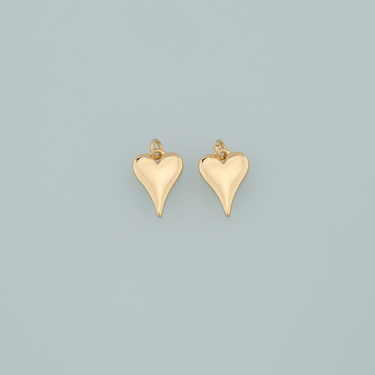 18K Gold Filled Heart Charm Pendant for Jewelry Making