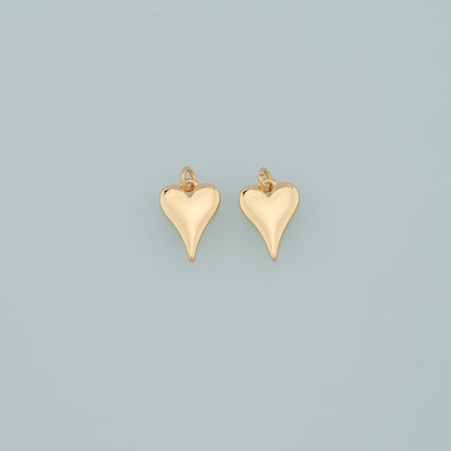 18K Gold Filled Heart Charm Pendant for Jewelry Making