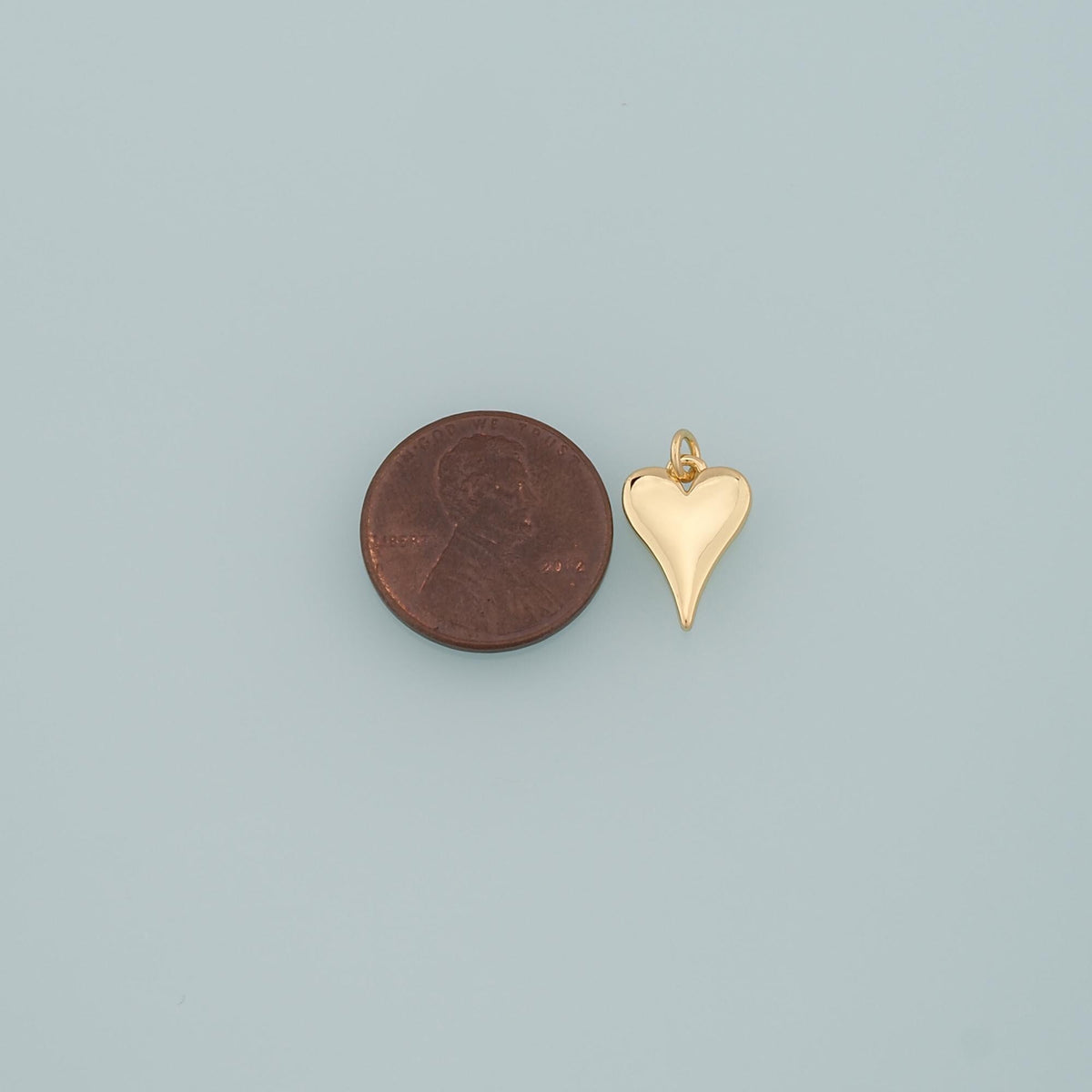 18K Gold Filled Heart Charm Pendant for Jewelry Making