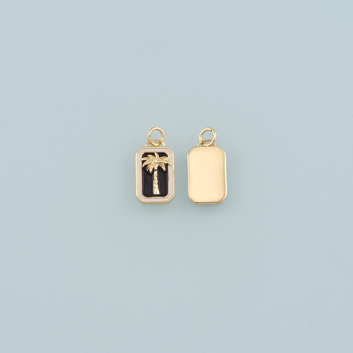 18K Gold Filled Tree Enamel Charm Pendant for Jewelry Making