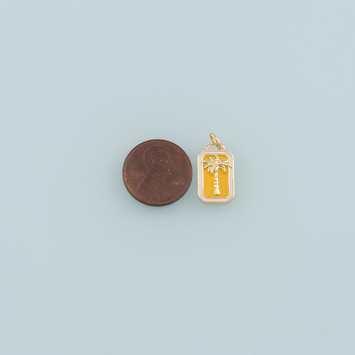 18K Gold Filled Tree Enamel Charm Pendant for Jewelry Making