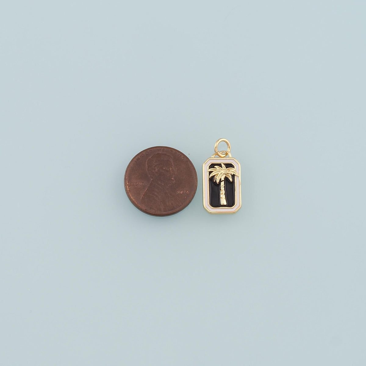 18K Gold Filled Tree Enamel Charm Pendant for Jewelry Making