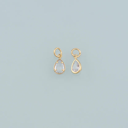 18K Gold Filled Teardrop Pendant,Dainty Teardrop Charm Bracelet Necklace for DIY Jewelry Making Supply