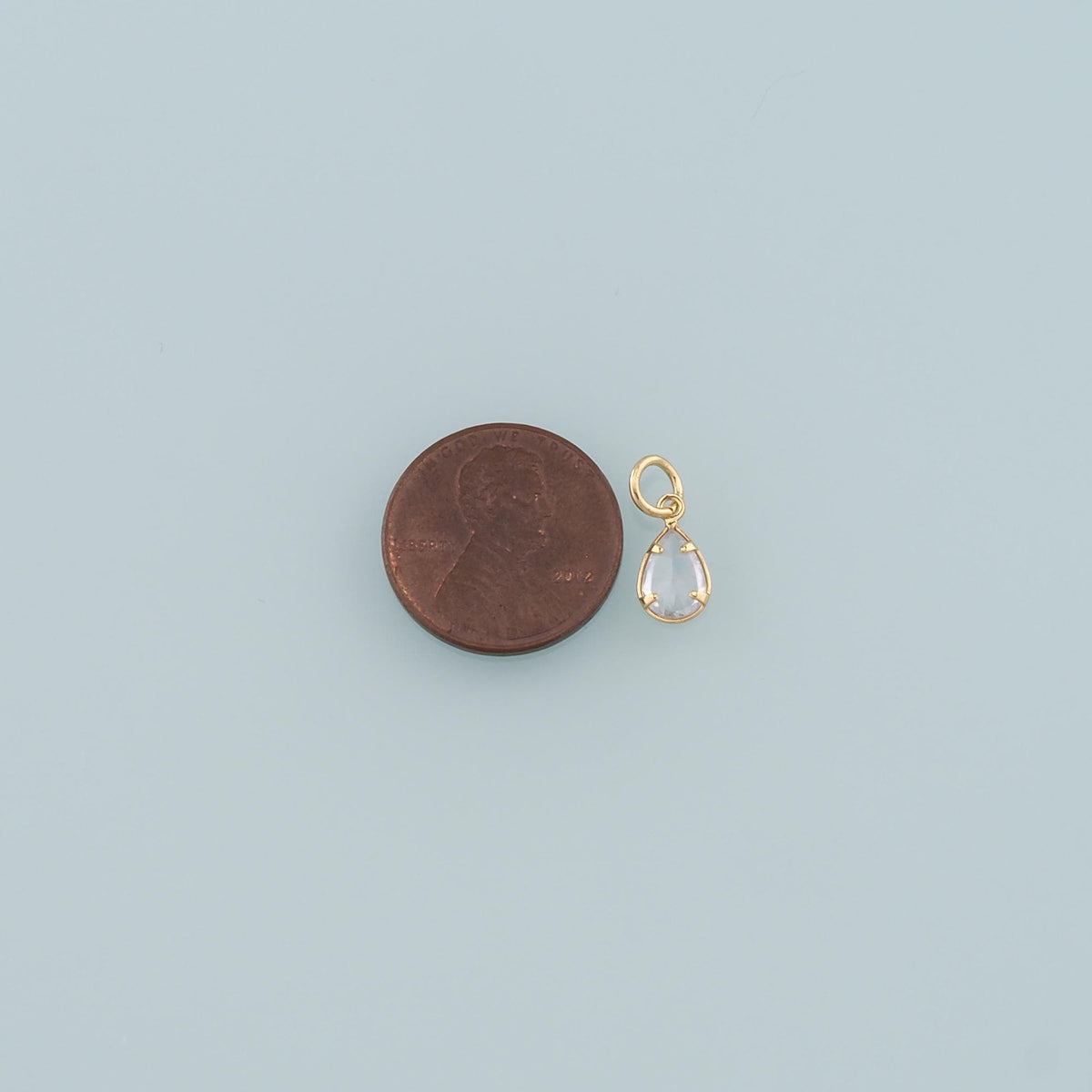 18K Gold Filled Teardrop Pendant,Dainty Teardrop Charm Bracelet Necklace for DIY Jewelry Making Supply
