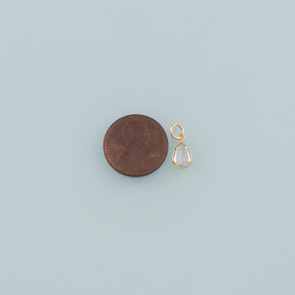 18K Gold Filled Teardrop Pendant,Dainty Teardrop Charm Bracelet Necklace for DIY Jewelry Making Supply