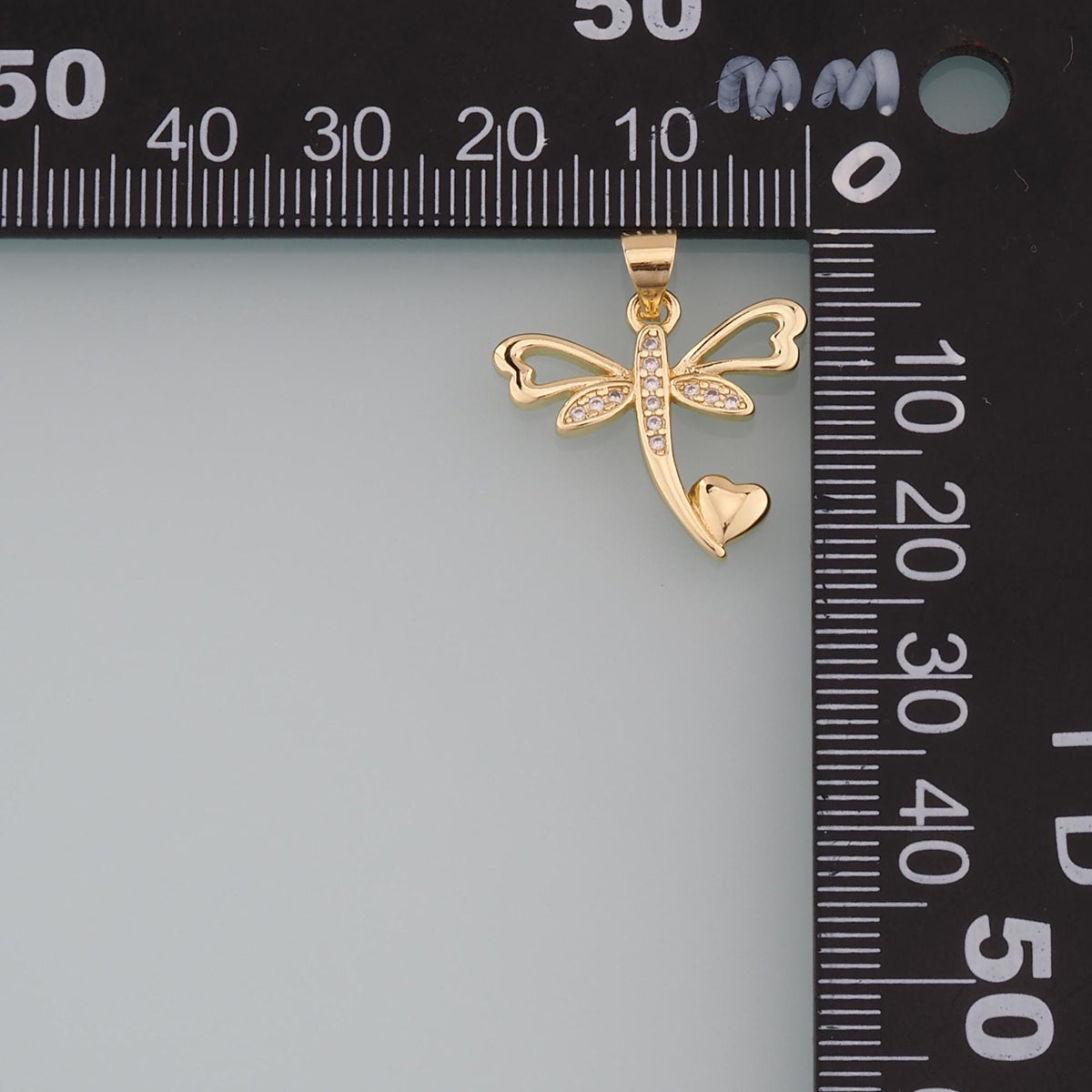 Gold Dragonfly Charms,18K Gold Filled Dragonfly Pendant,CZ Micro Pave Dragonfly Charm Bracelet Necklace for DIY Jewelry Makin