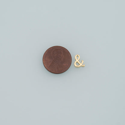 Gold Ampersand Bead,18K Gold Filled Symbol Spacer Beads Bracelet Necklace for DIY Jewelry Making Supply