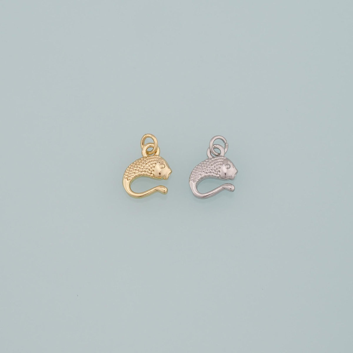 Gold Fish Charms,18K Gold Filled Fish Pendant,Dainty Fish Charm Bracelet Necklace for DIY Jewelry Making Supply