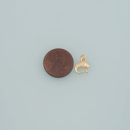 Gold Fish Charms,18K Gold Filled Fish Pendant,Dainty Fish Charm Bracelet Necklace for DIY Jewelry Making Supply