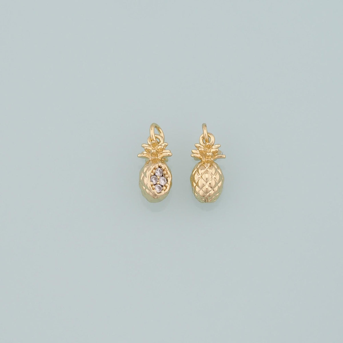 18K Gold Filled Apple CZ Charm Pendant for Jewelry Making