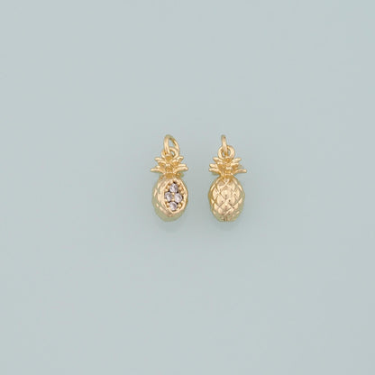 18K Gold Filled Apple CZ Charm Pendant for Jewelry Making