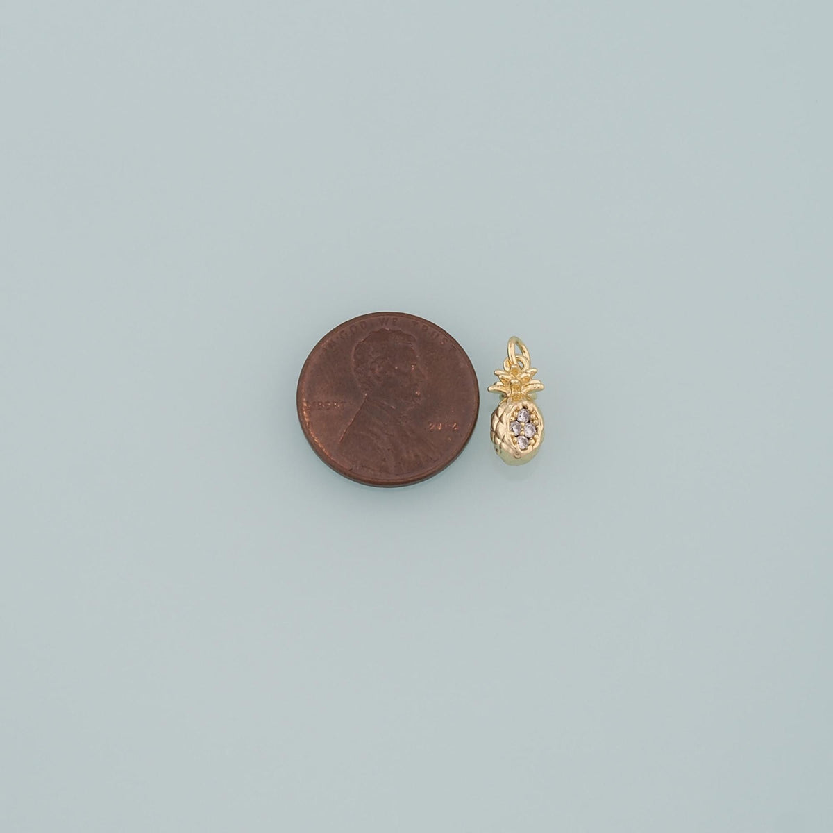 18K Gold Filled Apple CZ Charm Pendant for Jewelry Making