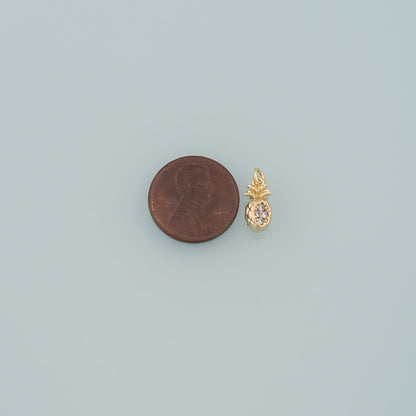 18K Gold Filled Apple CZ Charm Pendant for Jewelry Making