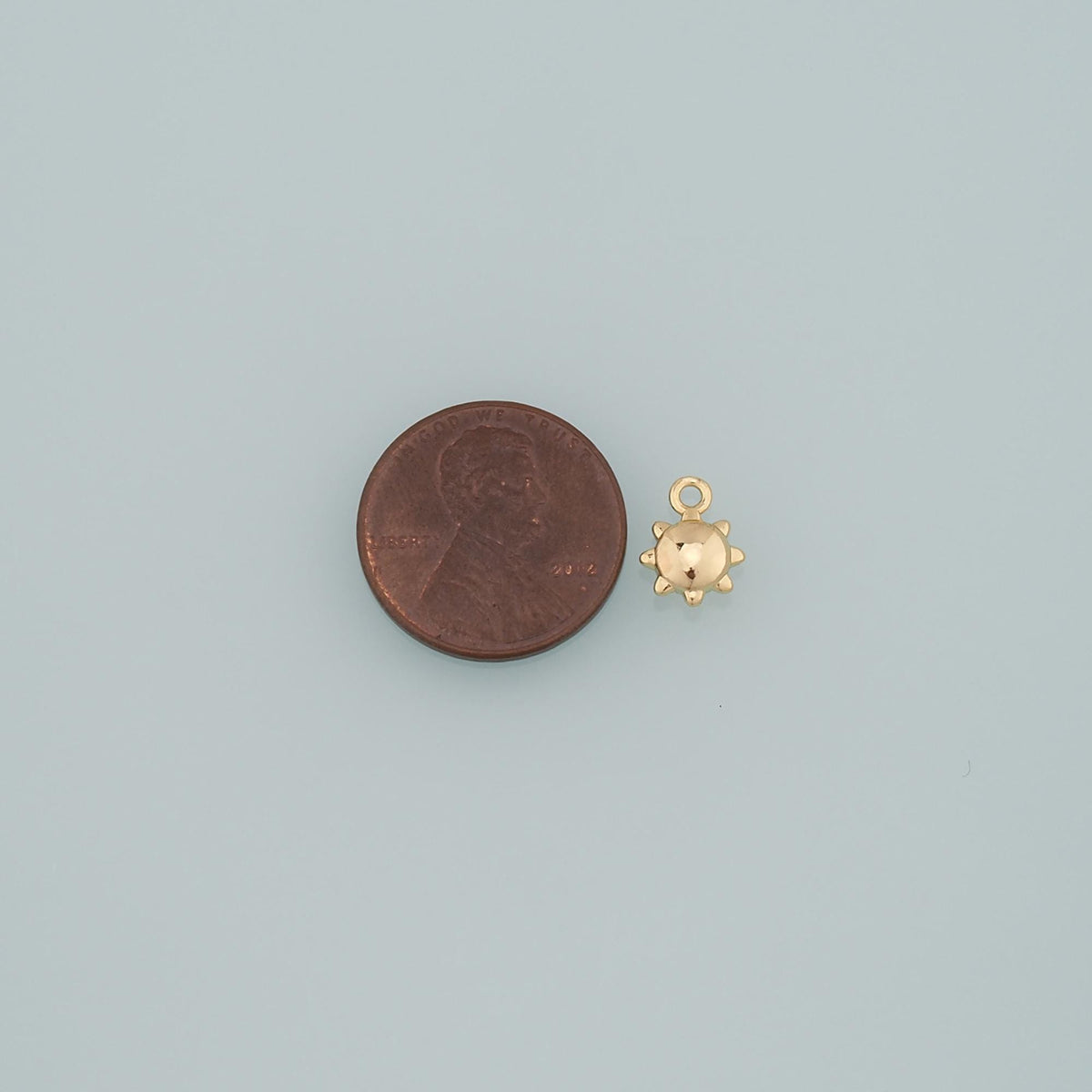 18K Gold Filled Sun Charm Pendant for Jewelry Making