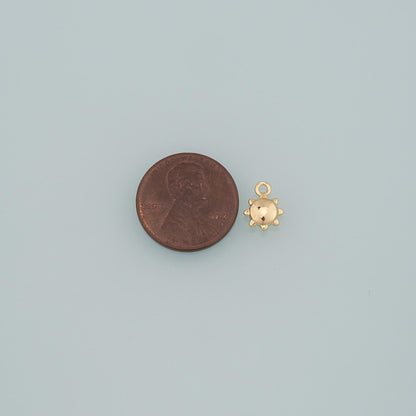 18K Gold Filled Sun Charm Pendant for Jewelry Making