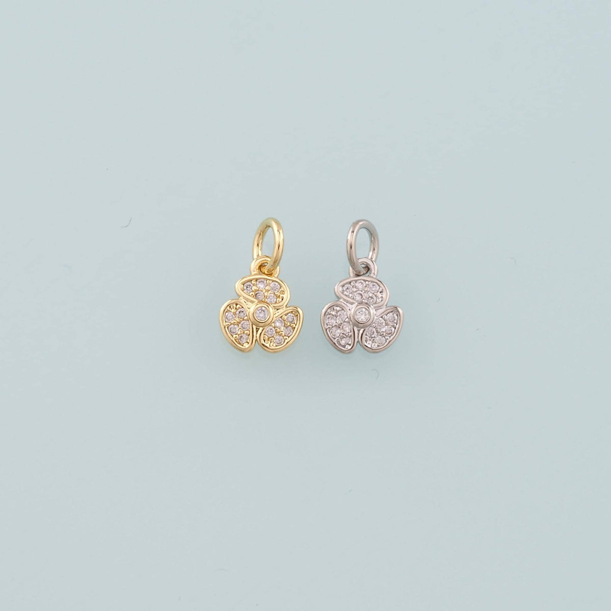 18K Gold Filled Love CZ Charm Pendant for Jewelry Making