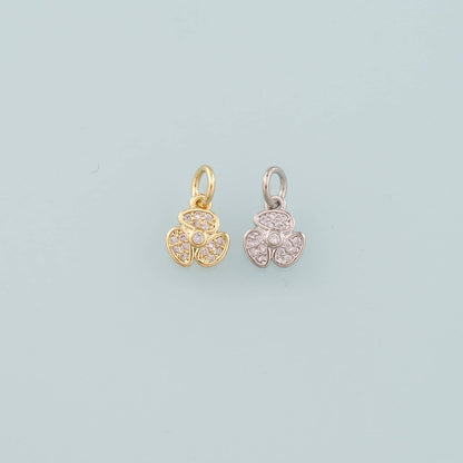 18K Gold Filled Love CZ Charm Pendant for Jewelry Making