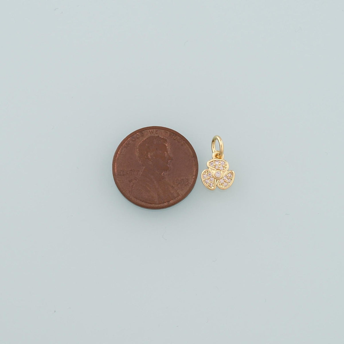 18K Gold Filled Love CZ Charm Pendant for Jewelry Making