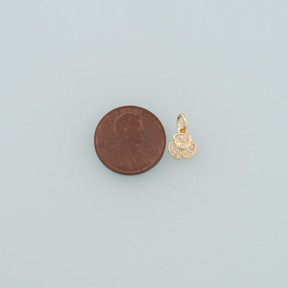 18K Gold Filled Love CZ Charm Pendant for Jewelry Making