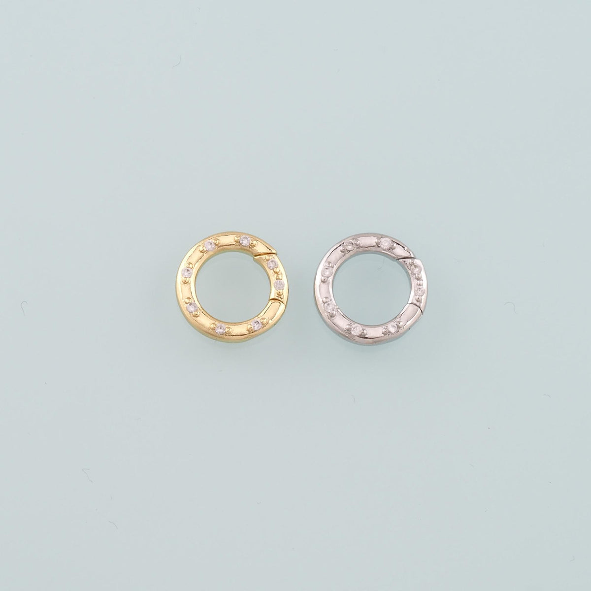 18K Gold Filled Round Carabiner Clasp,Carabiner Lock Connector, Pull out clasp for DIY Jewelry Clasp Finding Necklace Bracele