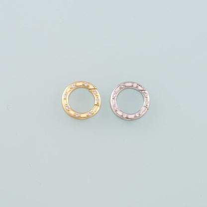 18K Gold Filled Round Carabiner Clasp,Carabiner Lock Connector, Pull out clasp for DIY Jewelry Clasp Finding Necklace Bracele