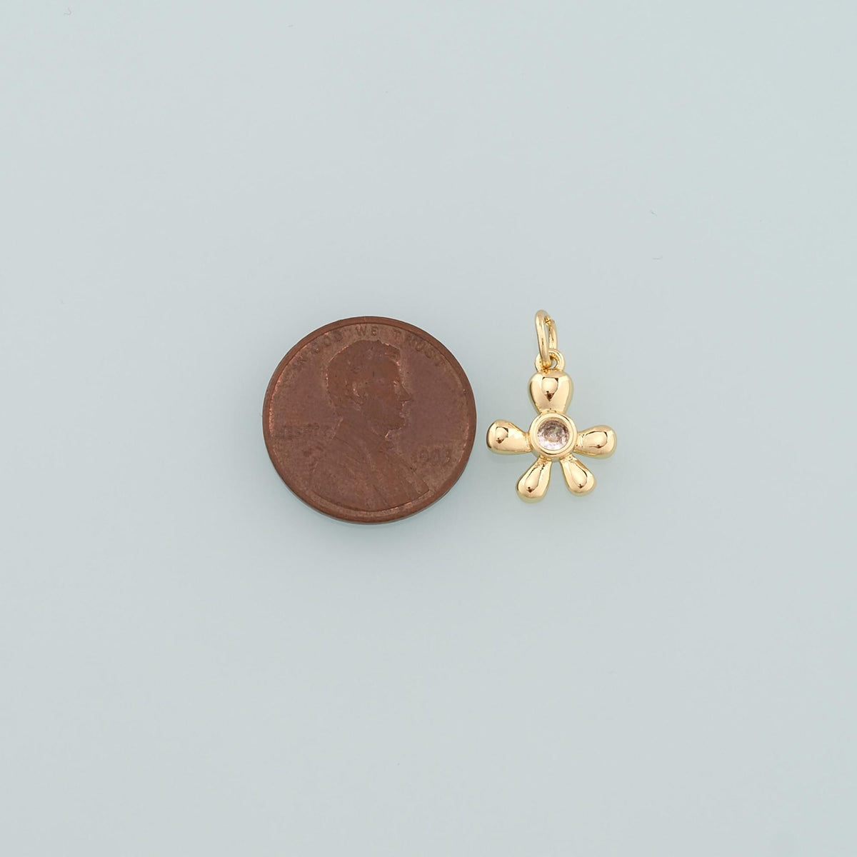 18K Gold Filled Flower Charm Pendant for Jewelry Making