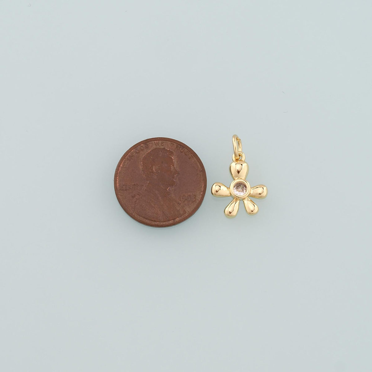 18K Gold Filled Flower Pendant,Dainty Flower Charm Bracelet Necklace for DIY Jewelry Making Supply