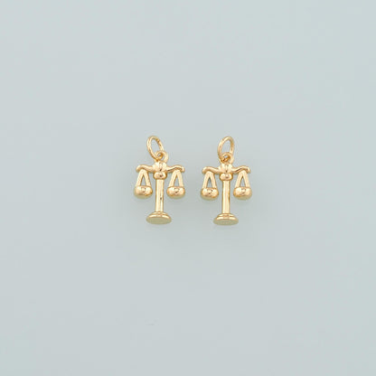 Gold Justice Charms,18K Gold Filled Balance Pendant,Balance Scale Charm Bracelet Necklace for DIY Jewelry Making Supply