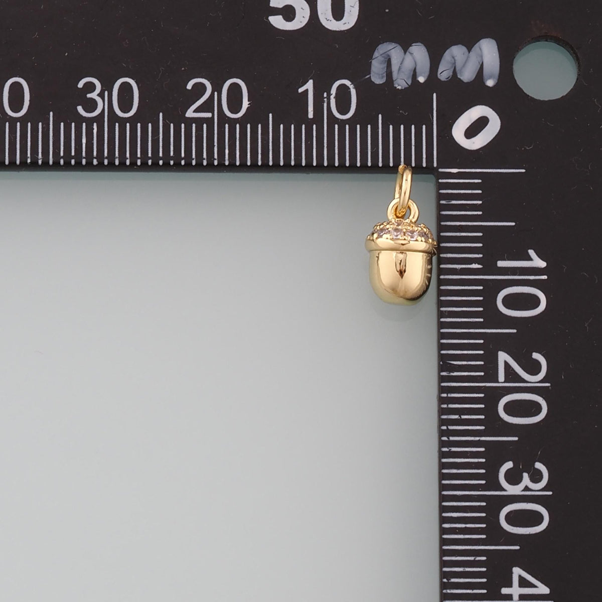 Gold Oak Tree Fruit Charms,18K Gold Filled Acorn Pendant,CZ Micro Pave Acorn Charm Bracelet Necklace for DIY Jewelry Making S
