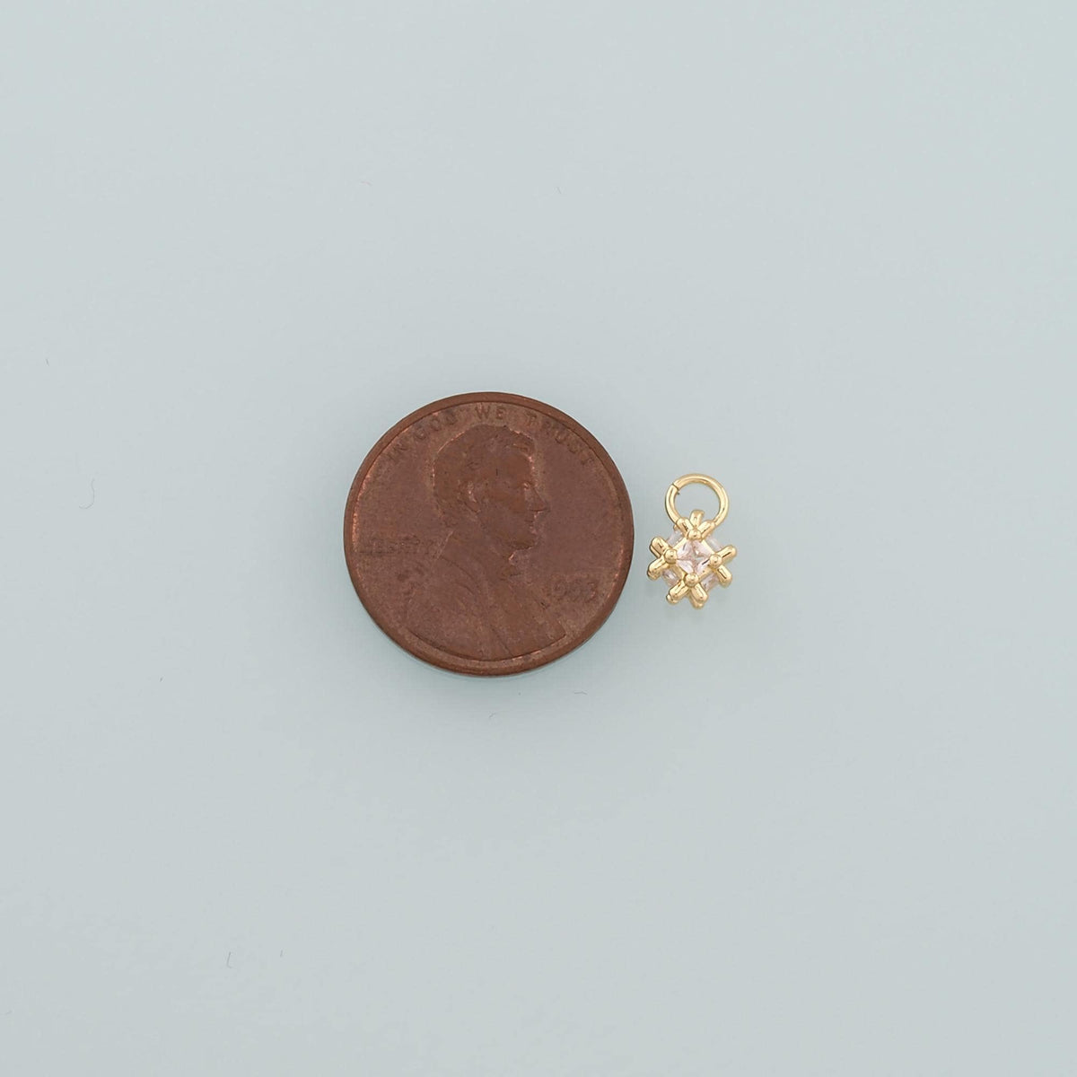 18K Gold Filled Hand CZ Charm Pendant for Jewelry Making