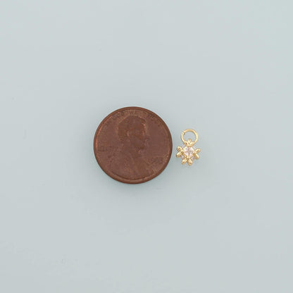 18K Gold Filled Hand CZ Charm Pendant for Jewelry Making