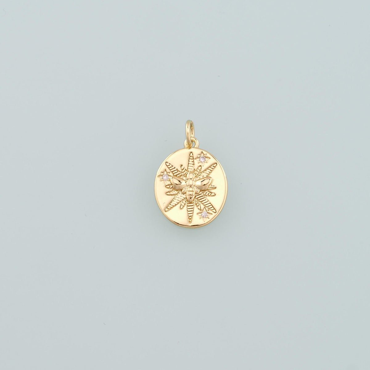 18K Gold Filled Bee CZ Charm Pendant for Jewelry Making