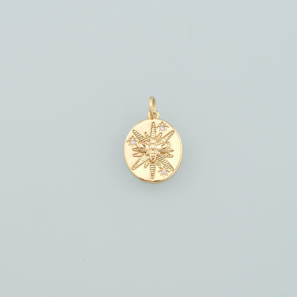 18K Gold Filled Bee CZ Charm Pendant for Jewelry Making