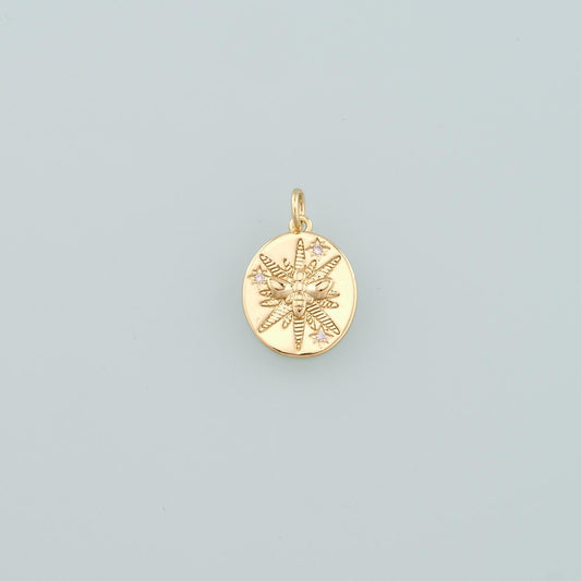 Gold Insect Charms,18K Gold Filled Bee Pendant,CZ Micro Pave Bee Charm Bracelet Necklace for DIY Jewelry Making Supply