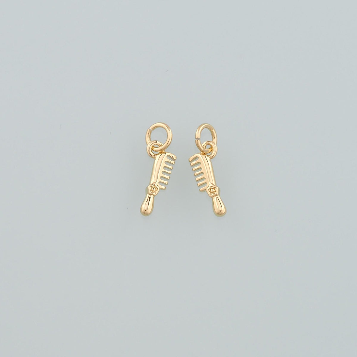 18K Gold Filled Comb Pendant,Dainty Hairstylist Comb Charm Bracelet Necklace for DIY Jewelry Making Supply