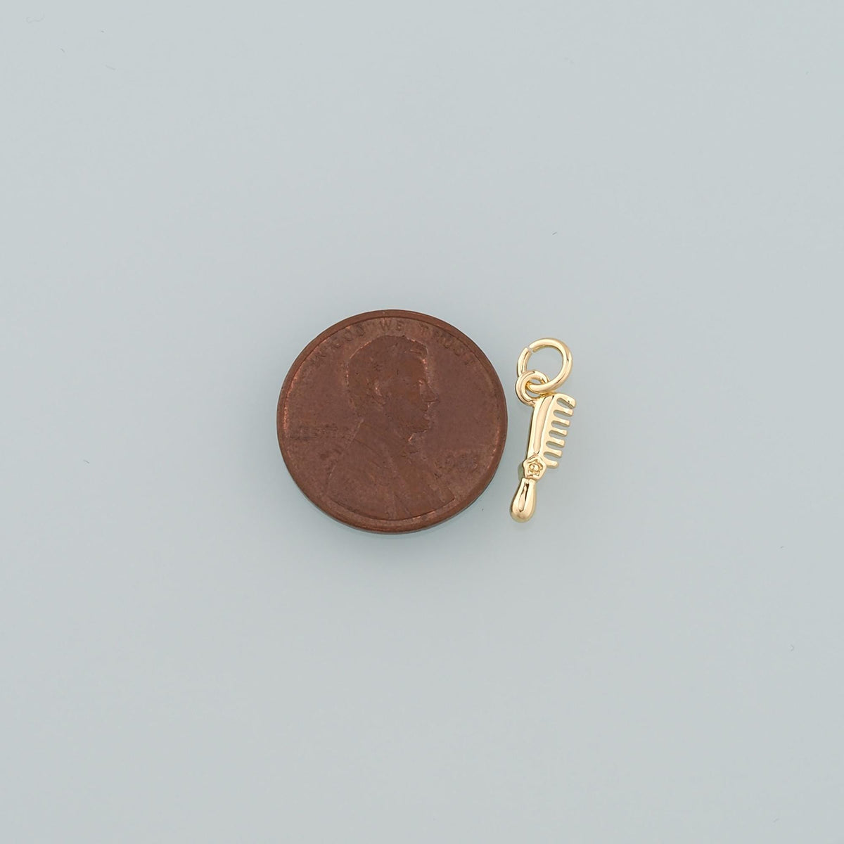 18K Gold Filled Comb Pendant,Dainty Hairstylist Comb Charm Bracelet Necklace for DIY Jewelry Making Supply