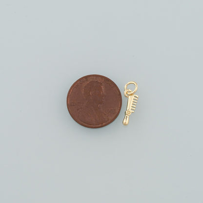 18K Gold Filled Comb Pendant,Dainty Hairstylist Comb Charm Bracelet Necklace for DIY Jewelry Making Supply